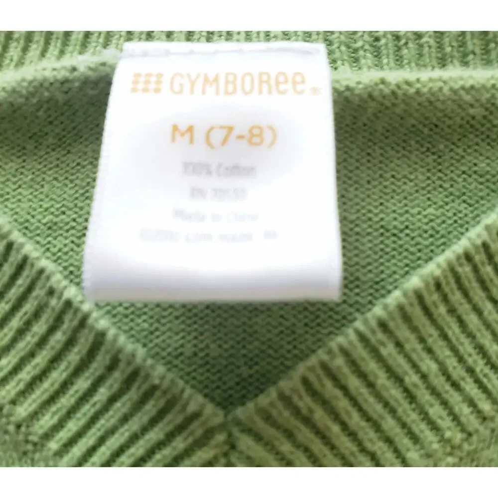 Gymboree Vintage Boys 7-8 Argyle Sweater Green
